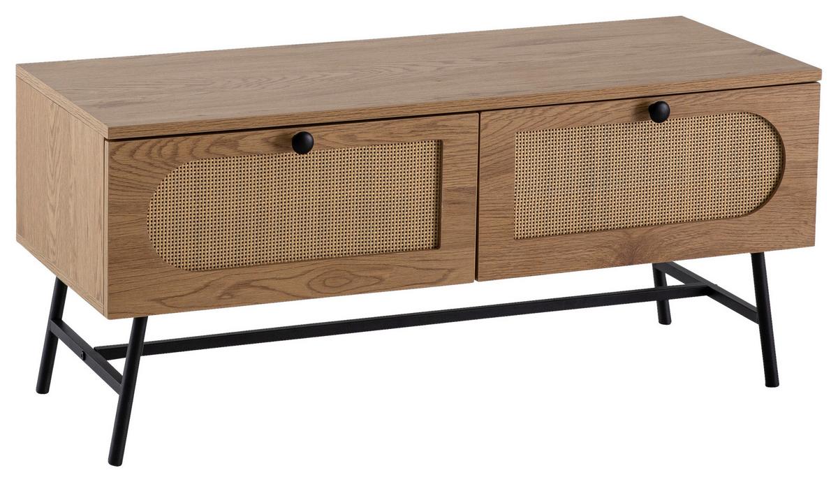 Lowboard Eichefarben Dekor B: 100 Cm - Eichefarben/Schwarz, Design, Holzwerkstoff (100/45/40cm) - MID.YOU