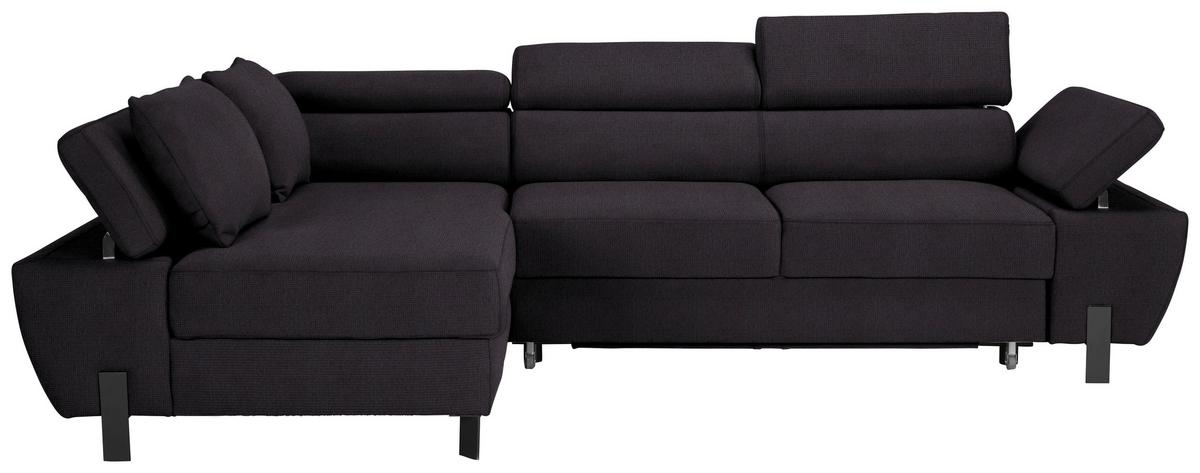 Rohová sedačka MILNA, levá, černá - černá, Moderní, kov/textil (189/277cm) - Mömax