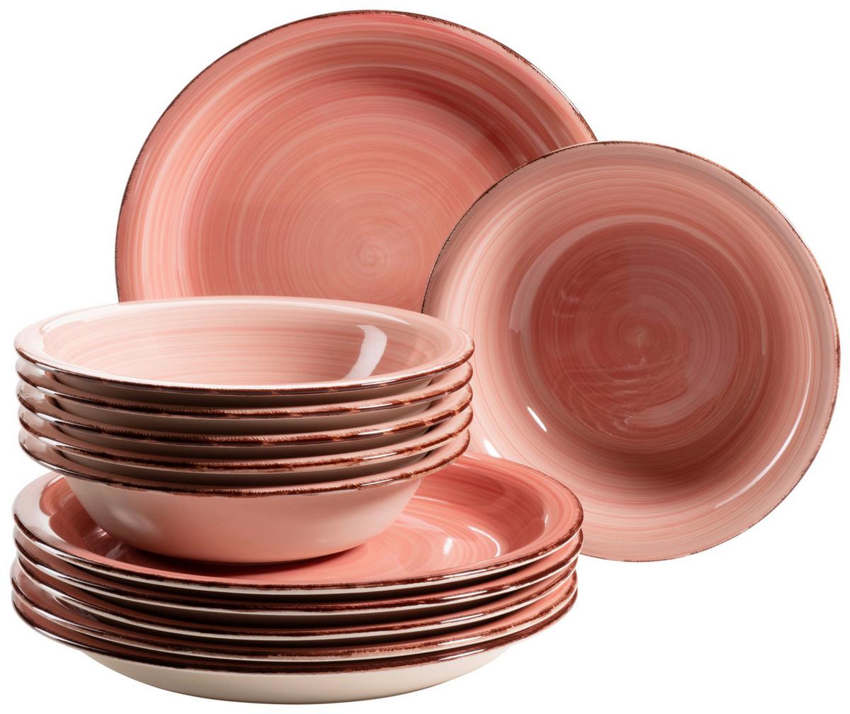 Tafelservice Lumaca Keramik 12-teilig 6 Personen Koralle - Koralle, Basics, Keramik - Mäser