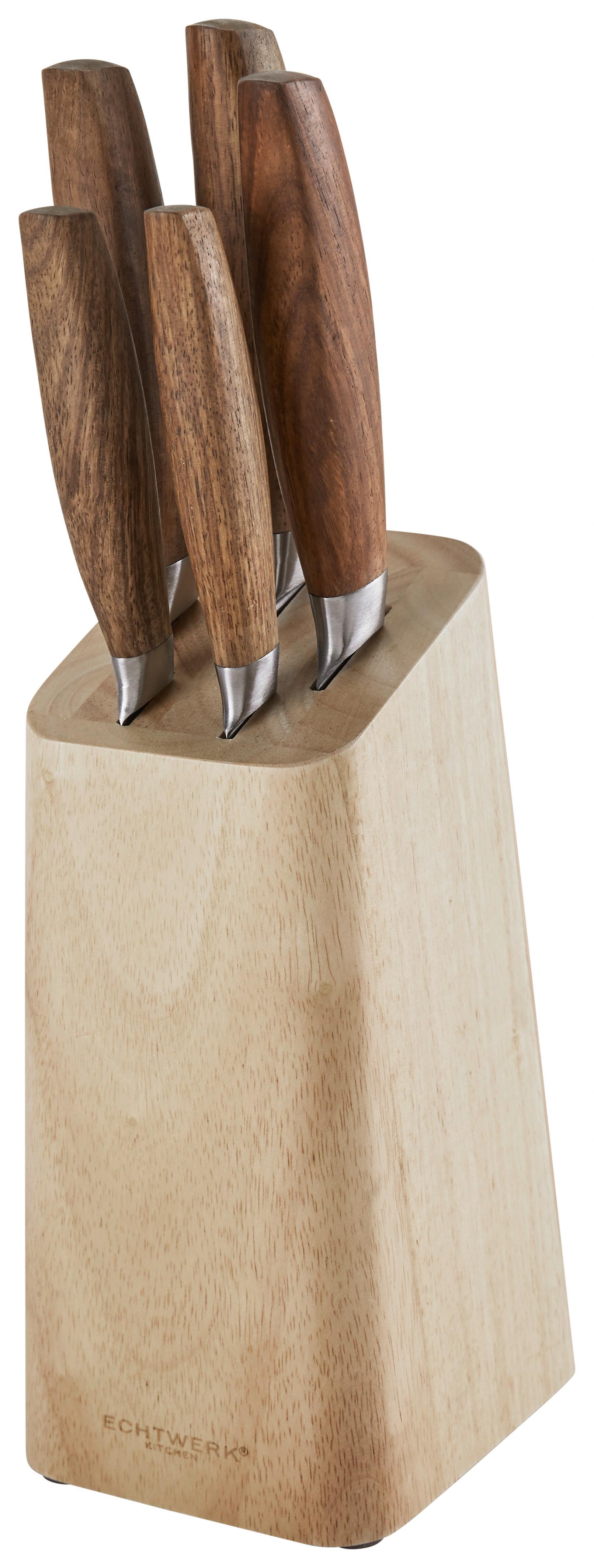 STOJAN NA NOŽE ECHTWERK CLASSIC EDITION - hnedá/strieborná, Konventionell, drevo (10,5/22,7/12,7cm) - Echtwerk