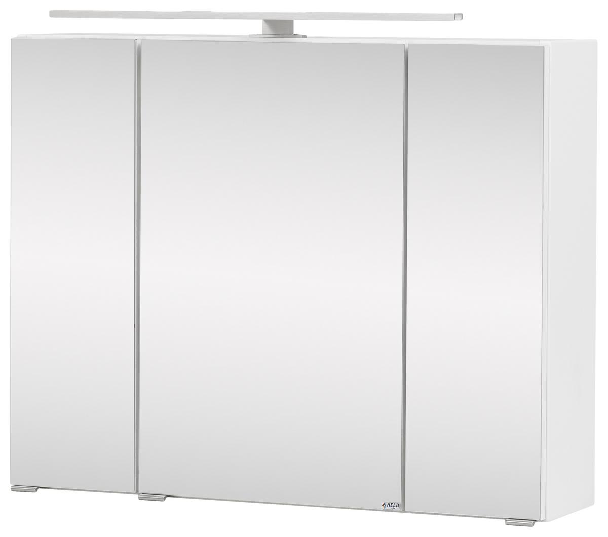 Badmöbel-set 3-tlg. Inkl. Led Stockholm 80cm Weiß - Weiß, KONVENTIONELL, Holzwerkstoff (80cm) - Held