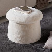 Taburet FUNGI -TREND- - taupe, Romantik / Landhaus, kompozitné drevo/textil (51/39/51cm) - Premium Living