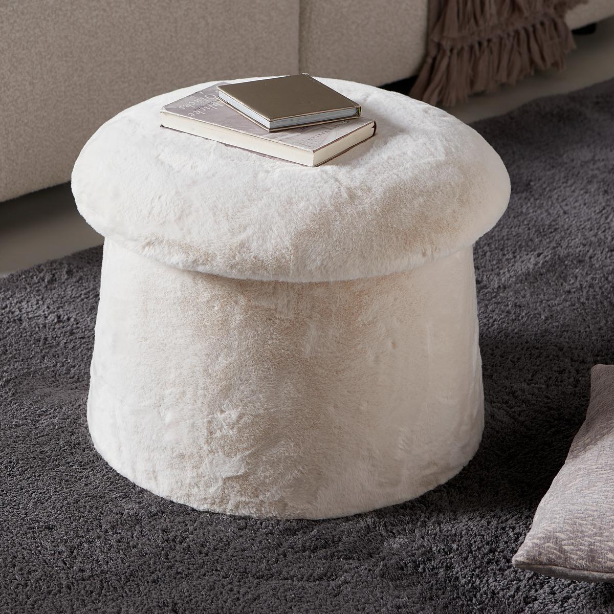 Taburet FUNGI -TREND- - taupe, Romantik / Landhaus, kompozitné drevo/textil (51/39/51cm) - Premium Living