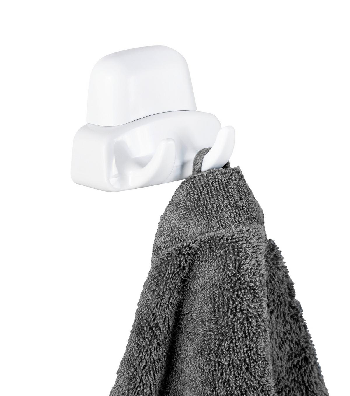 Fali Kampó Pure Duo 17940100 - fehér, Konventionell, műanyag (8/5,5/4,5cm) - Wenko
