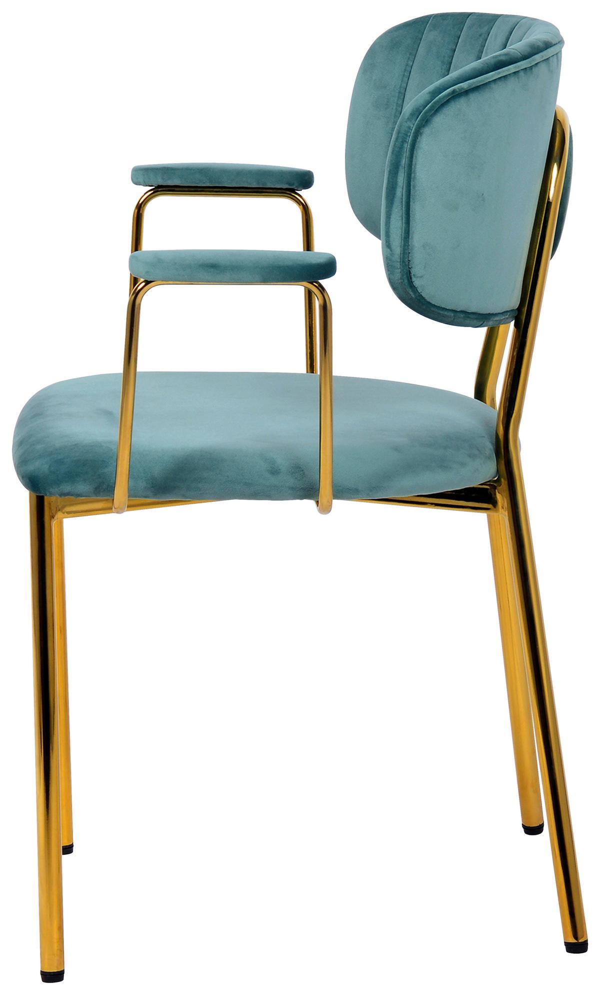 Stuhl-set Giselle 225 Mint - Goldfarben/Mintgrün, Design, Kunststoff/Metall (63/80/51cm) - Kayoom