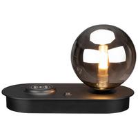 STOLNÍ LAMPA HITL - černá/světle šedá, Moderní, plast/sklo (25/12/15,2cm) - Modern Living