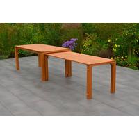 Gartentisch Flex Holz L: 185-370 cm - Braun, KONVENTIONELL, Holz (185/90/76cm) - Gardenson