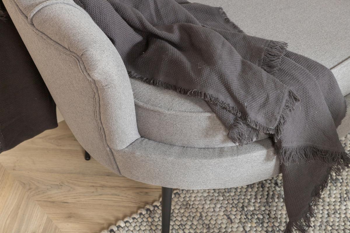 2-Sitzer-Sofa Calais - Dunkelgrau/Schwarz, Design, Textil/Metall (180/78.5/78cm) - Livetastic