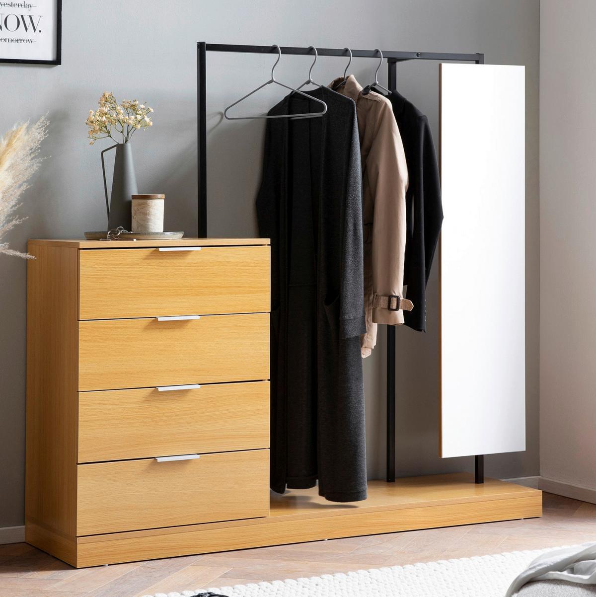 Šatna WL6.902 - barvy dubu, Design, kompozitní dřevo (145/138/40,5cm) - Livetastic