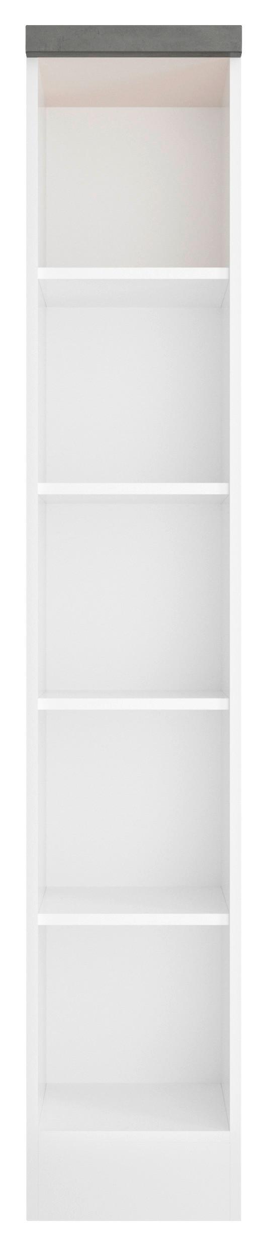 Regal Monza B: 30 cm Weiß/Grau - Weiß/Grau, LIFESTYLE, Holzwerkstoff (30/166/60cm) - Held