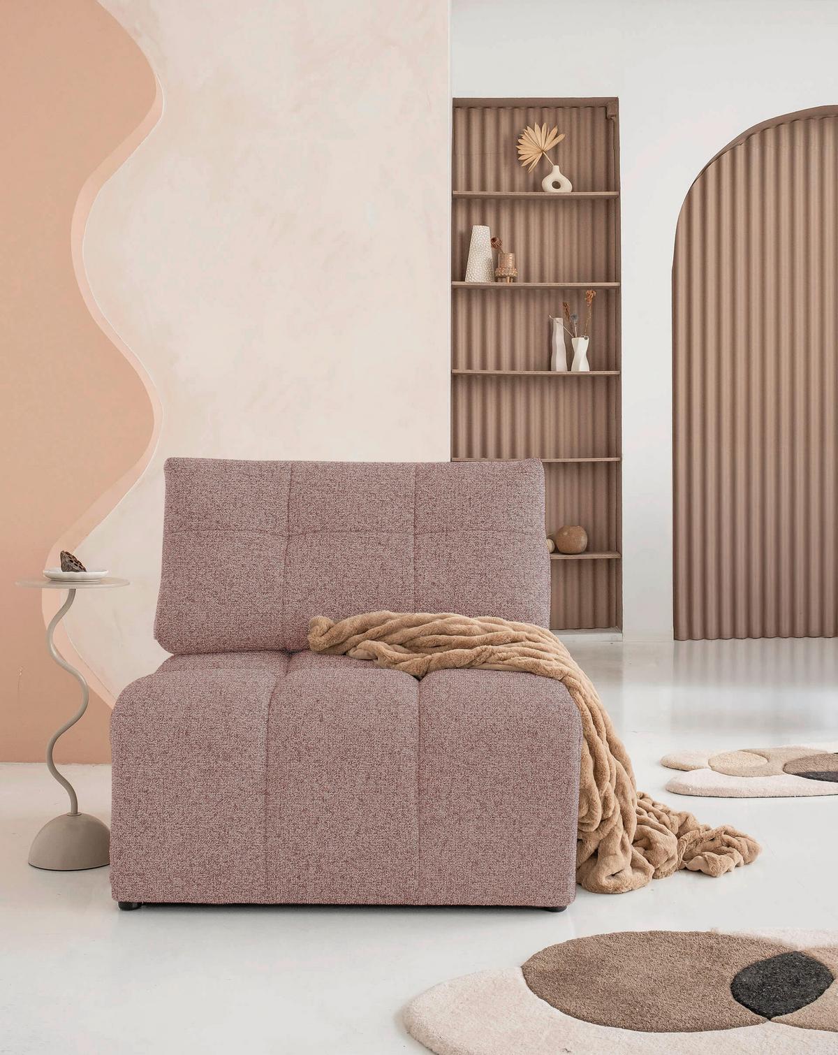 Sofaelement Lulu Rot B: 96cm - Rot/Schwarz, Design, Textil (96/94/96cm) - MID.YOU