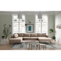 Wohnlandschaft Lumber Jack Hellgrau B: 201 cm - Wengefarben/Hellgrau, MODERN, Textil (201/85/354cm) - Trendmanufaktur