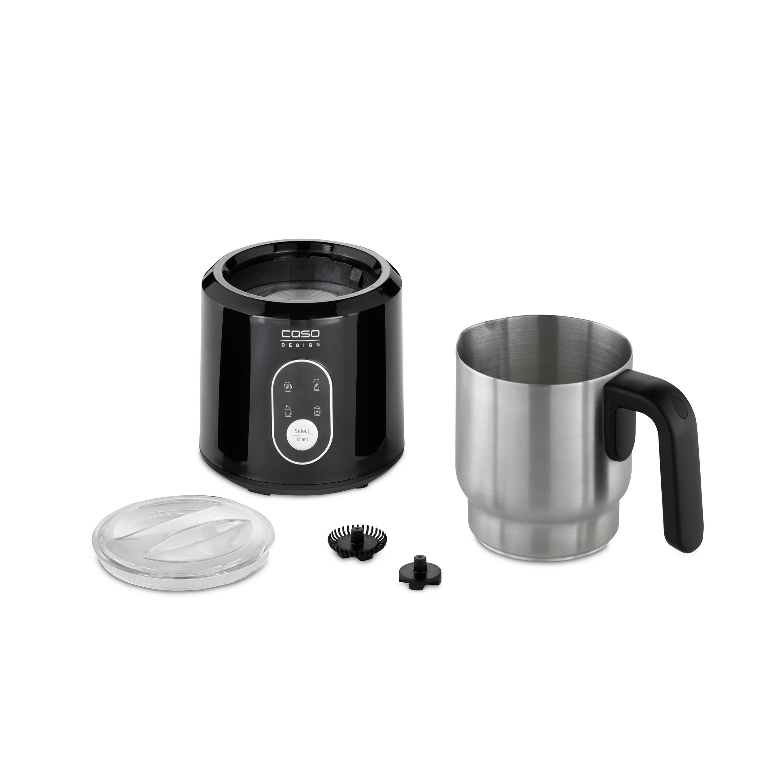 Milchschäumer 1665 - Edelstahlfarben/Schwarz, Basics (16/21/12,5cm) - CASO Design