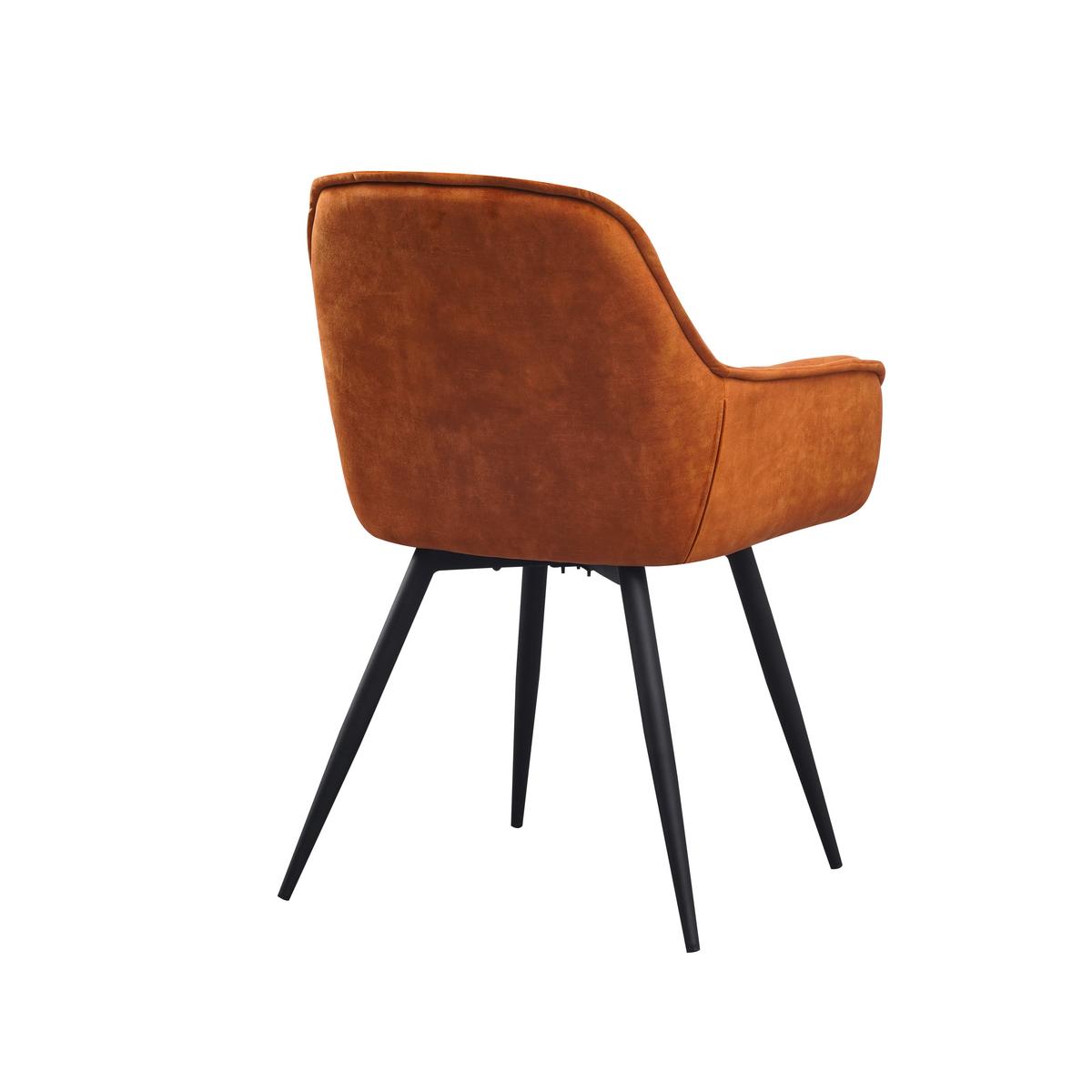 Armlehnstuhl-Set Alan Cognac B: 54 cm - Cognac/Schwarz, MODERN, Textil/Metall (54/86/53cm) - MID.YOU