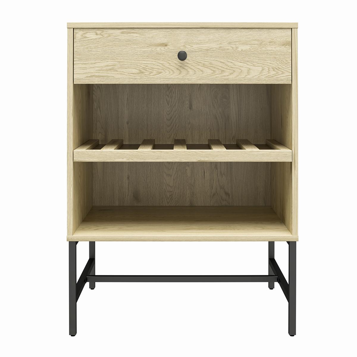 Nachttisch Tamlin Eichefarben B: 59 Cm - Eichefarben/Schwarz, Design, Papier/Holzwerkstoff (59/82/43cm) - MID.YOU