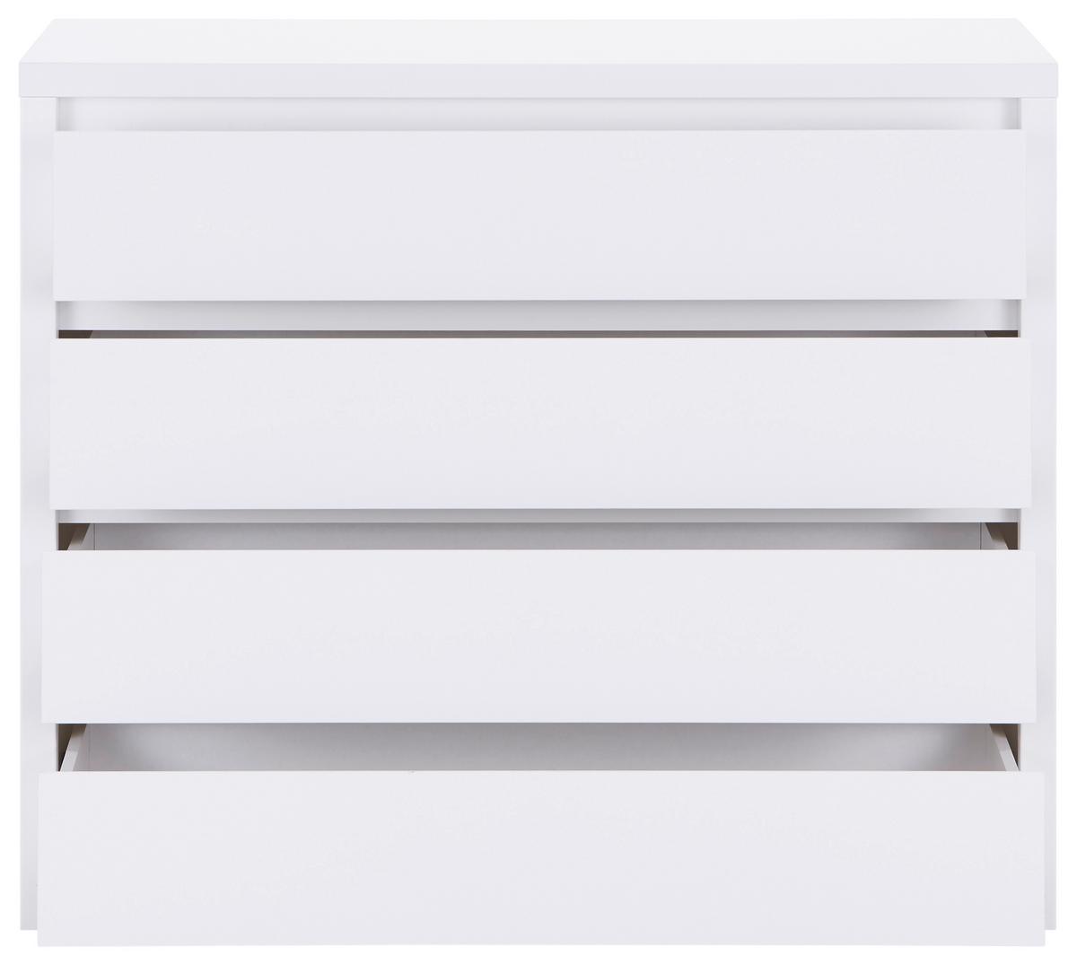 Kommode B: 105 cm Larios, Weiß - Weiß, MODERN, Holzwerkstoff (105/91/40cm)