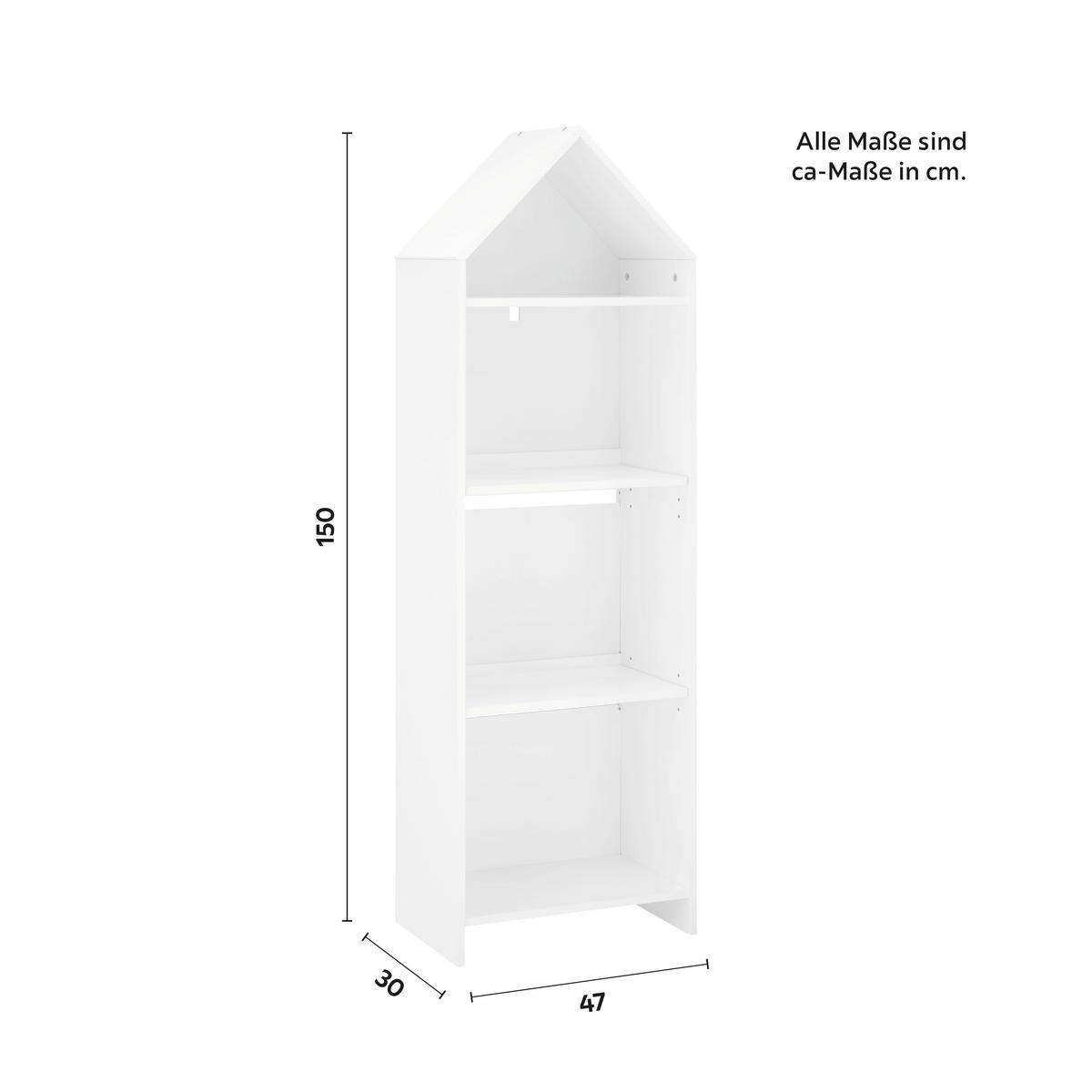 Regál LIA - biela, Modern (47/150/30cm) - Bessagi Kids