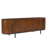 Lowboard Mangoholz/Schwarz B: 170cm - Schwarz/Naturfarben, Design, Holz/Metall (170/56/43cm) - MID.YOU