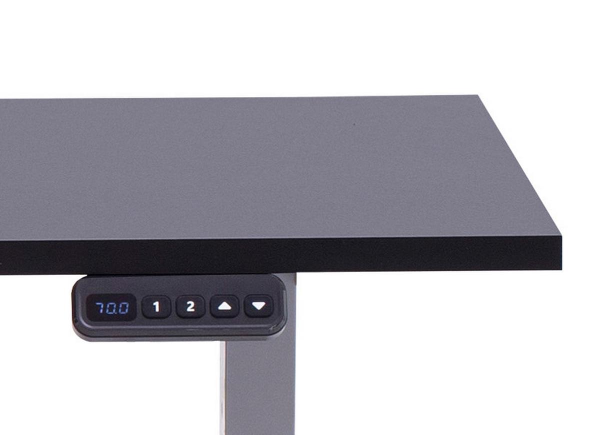 SCHREIBTISCH Metz Anthrazit L: 138cm - Anthrazit/Alufarben, MODERN, Holzwerkstoff/Metall (138/60/72,7-117,2cm) - MID.YOU