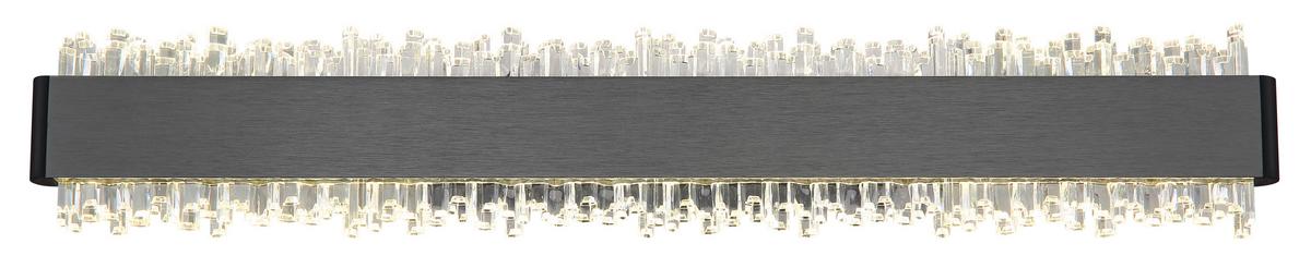 LED-Wandleuchte 4000k, 12w - Klar/Schwarz, Design, Kunststoff/Metall (48/8/4cm) - Globo