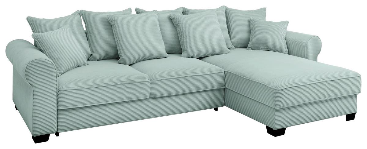 Ecksofa Maureen Salbeigrün S: 318x197 Cm - Salbeigrün/Schwarz, KONVENTIONELL, Textil (318/197cm) - MID.YOU