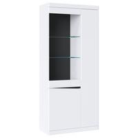 Vitrine Turino Neo Weiß B: 86 cm - Schwarz/Graphitfarben, Trend, Glas/Holzwerkstoff (86/196,5/39,9cm)