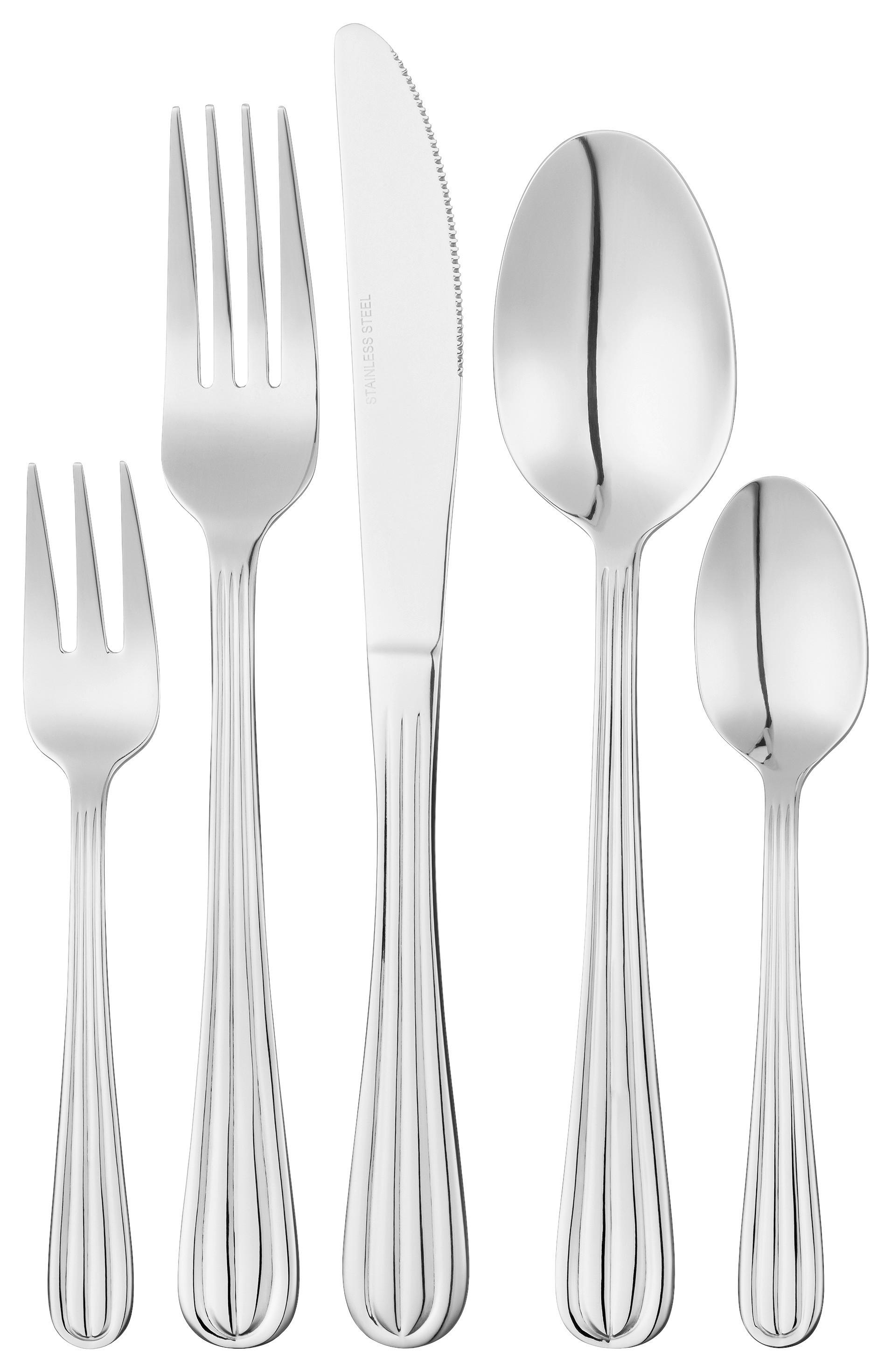 Besteckset Petra - Edelstahlfarben, Design, Metall - Luca Bessoni