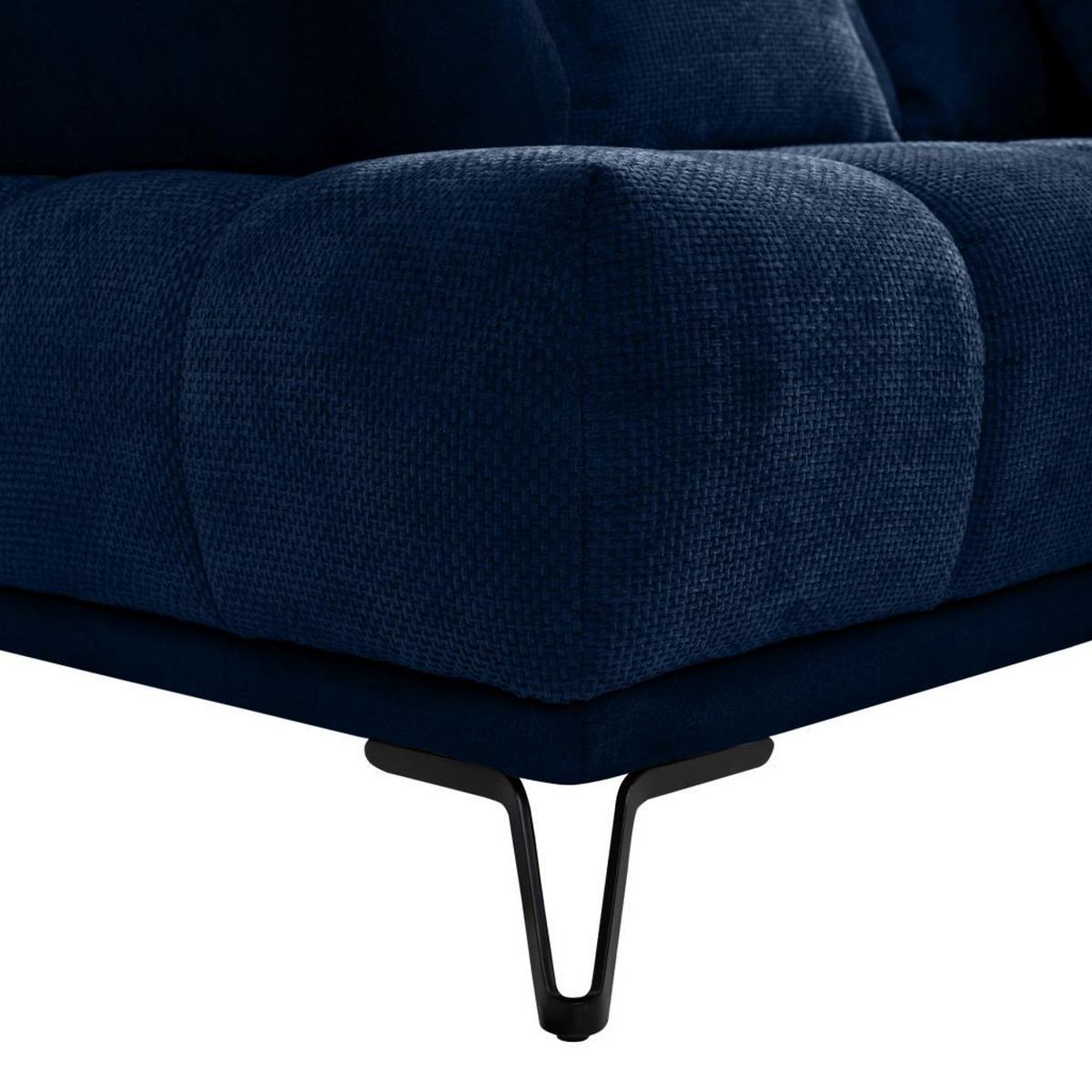 Ecksofa Largo N Dunkelblau S: 262x184 cm - Schwarz/Dunkelblau, MODERN, Textil (262/184cm)