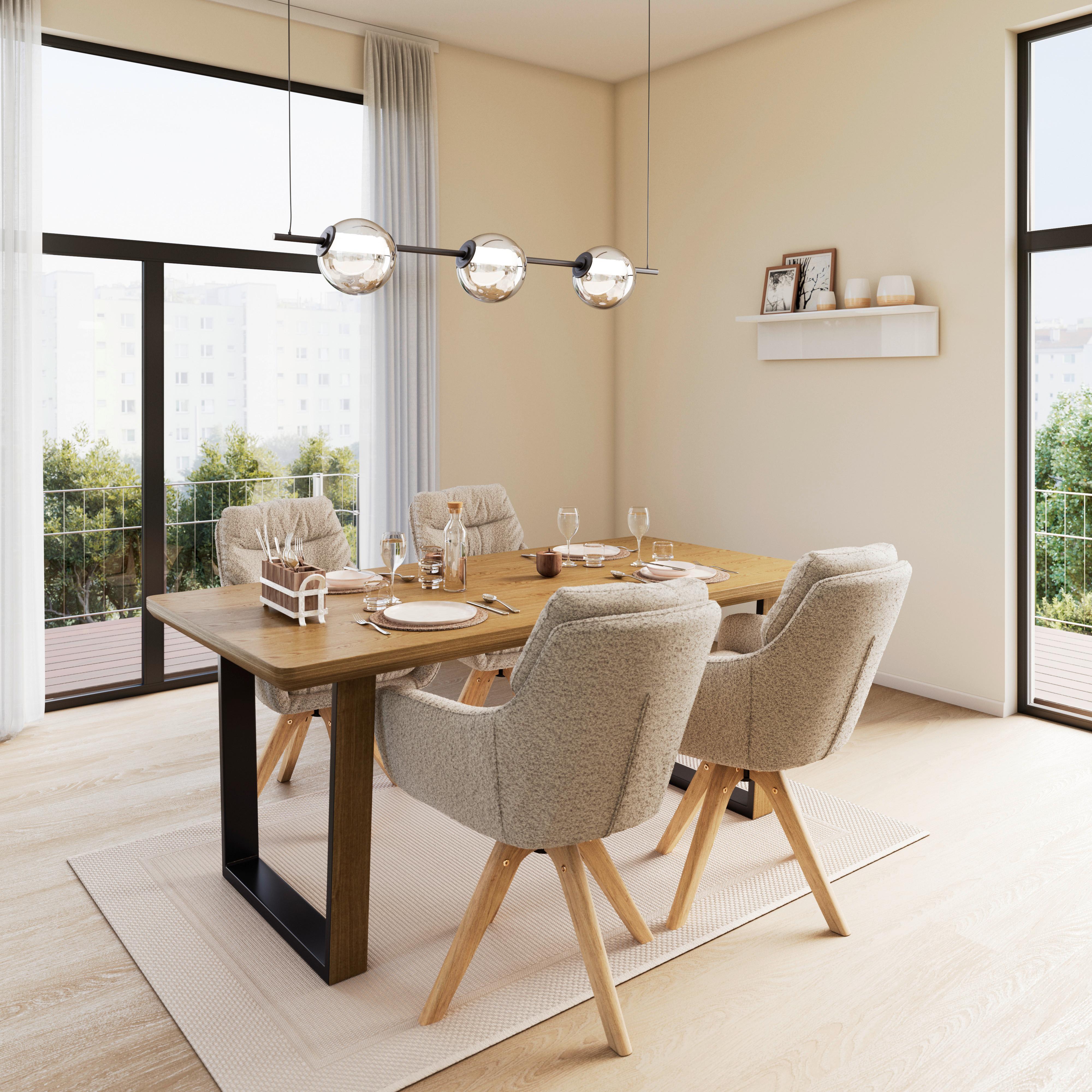 ŽIDLE S PODRUČKAMI JUANA - světle šedá/přírodní barvy, Moderní, dřevo/textil (61/93/65cm) - Bessagi Home