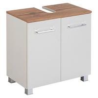 Waschbeckenunterschrank Paris Weiß B: 60 cm - Silberfarben/Weiß, MODERN, Holzwerkstoff (60/59/35cm) - Held