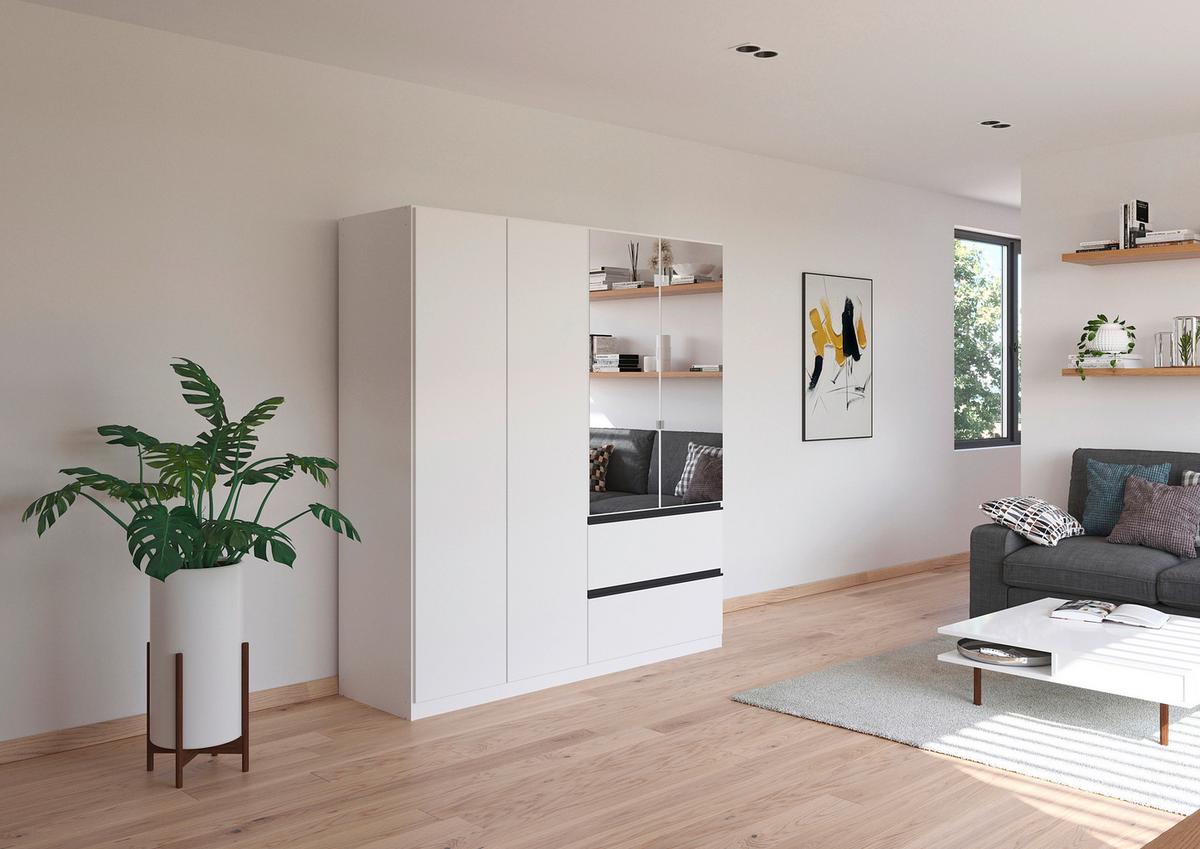 Drehtürenschrank Costa Weiß B: 181 cm - Weiß, MODERN, Holzwerkstoff (181/197/54cm) - Rauch Möbel