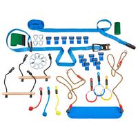 Slackline Ninja-set Blau 15 M + Baumschutz - Blau, Basics, Textil (15cm)