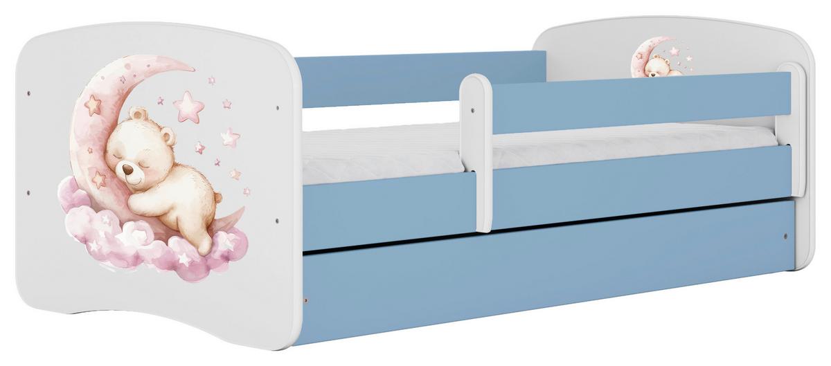 Kinder-/Juniorbett Babydreams inkl. Matratze 80x160 - Blau/Birkefarben, MODERN, Holz/Holzwerkstoff (80/160cm) - MID.YOU
