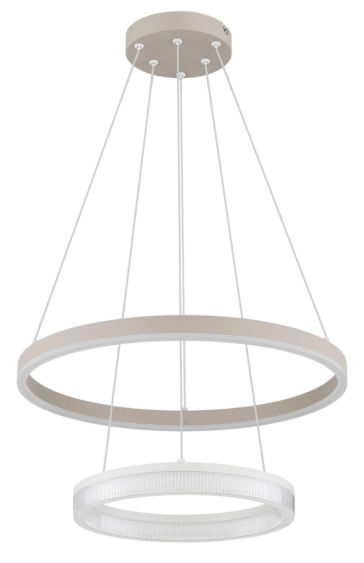 LED-Hängeleuchte 3000k, 30w - Sandfarben/Transparent, Design, Kunststoff/Metall (50/150cm) - Globo