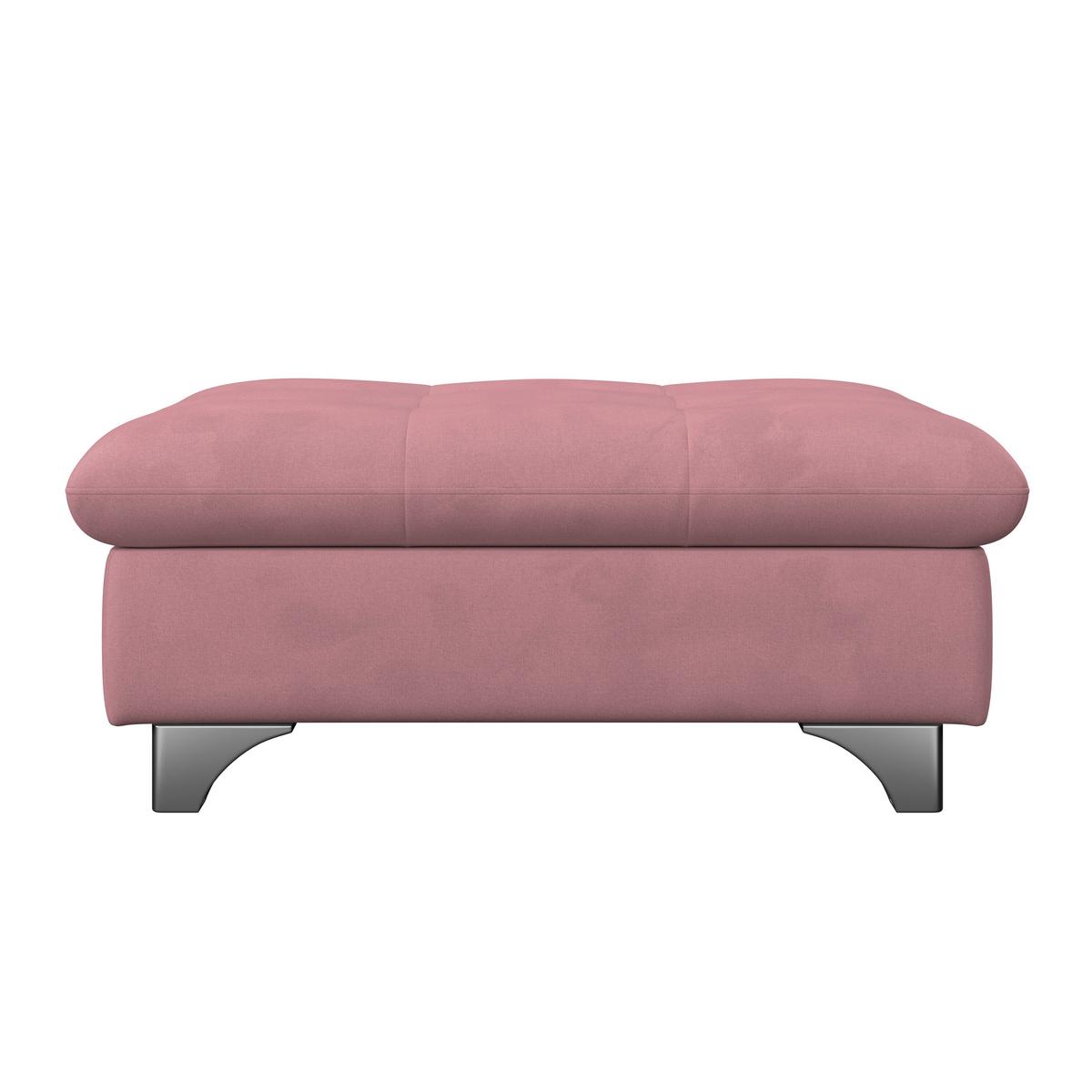 Hocker Gemini Rosa, B: 108cm - Chromfarben/Rosa, KONVENTIONELL, Textil (108/46/108cm)