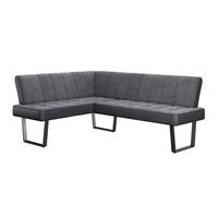 Eckbank Pag - Schwarz/Grau, KONVENTIONELL, Textil/Metall (160/200cm) - MID.YOU