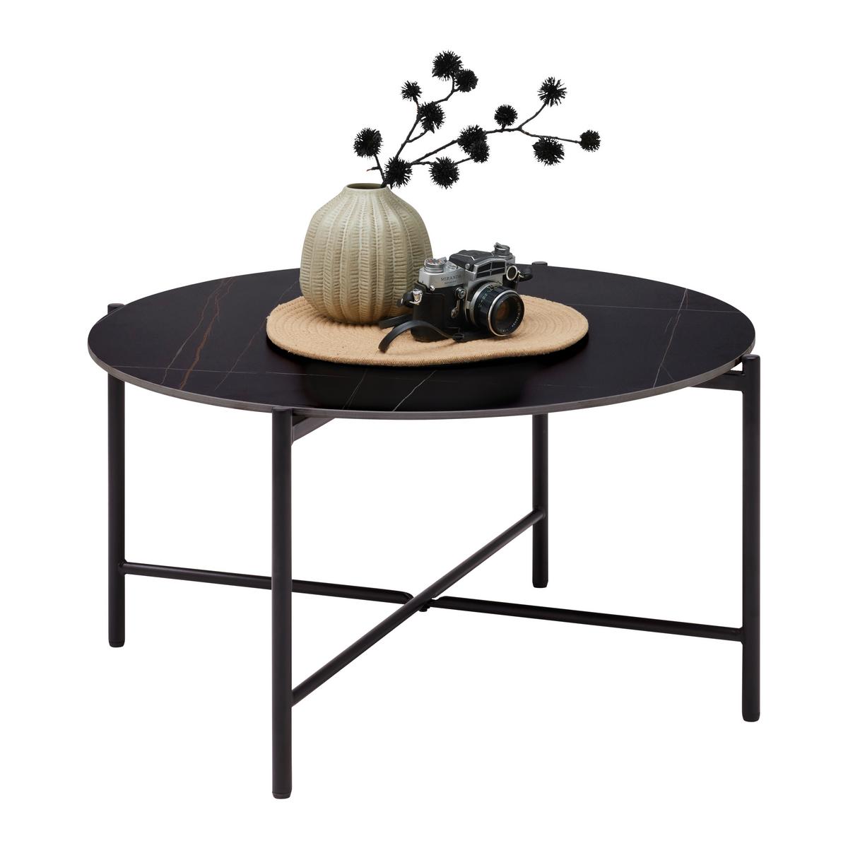 KONFERENČNÍ STOLEK MONZA - černá, Moderní, kov/keramika (80/80/43cm) - Mömax