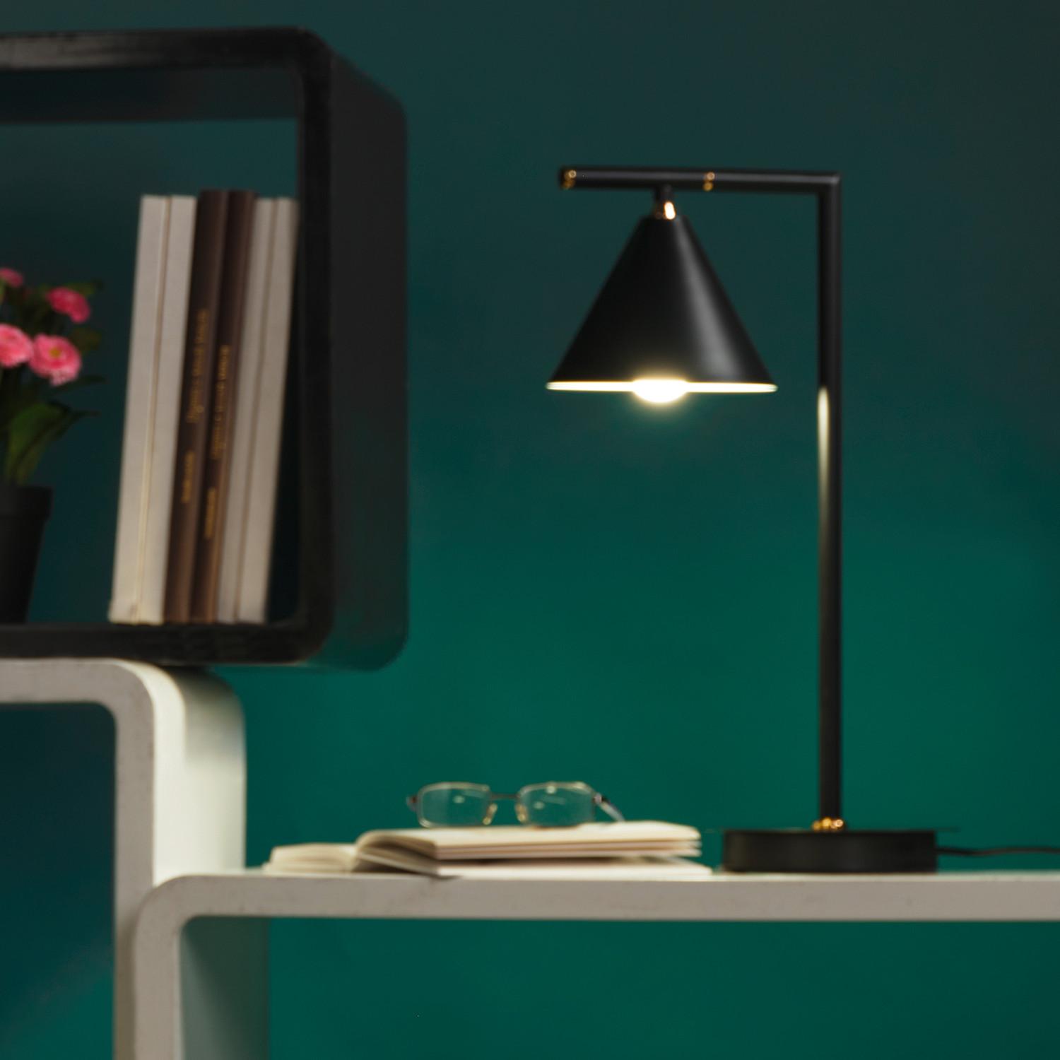 Tischleuchte 5042/L - Schwarz, Design, Metall (21/21/45cm)