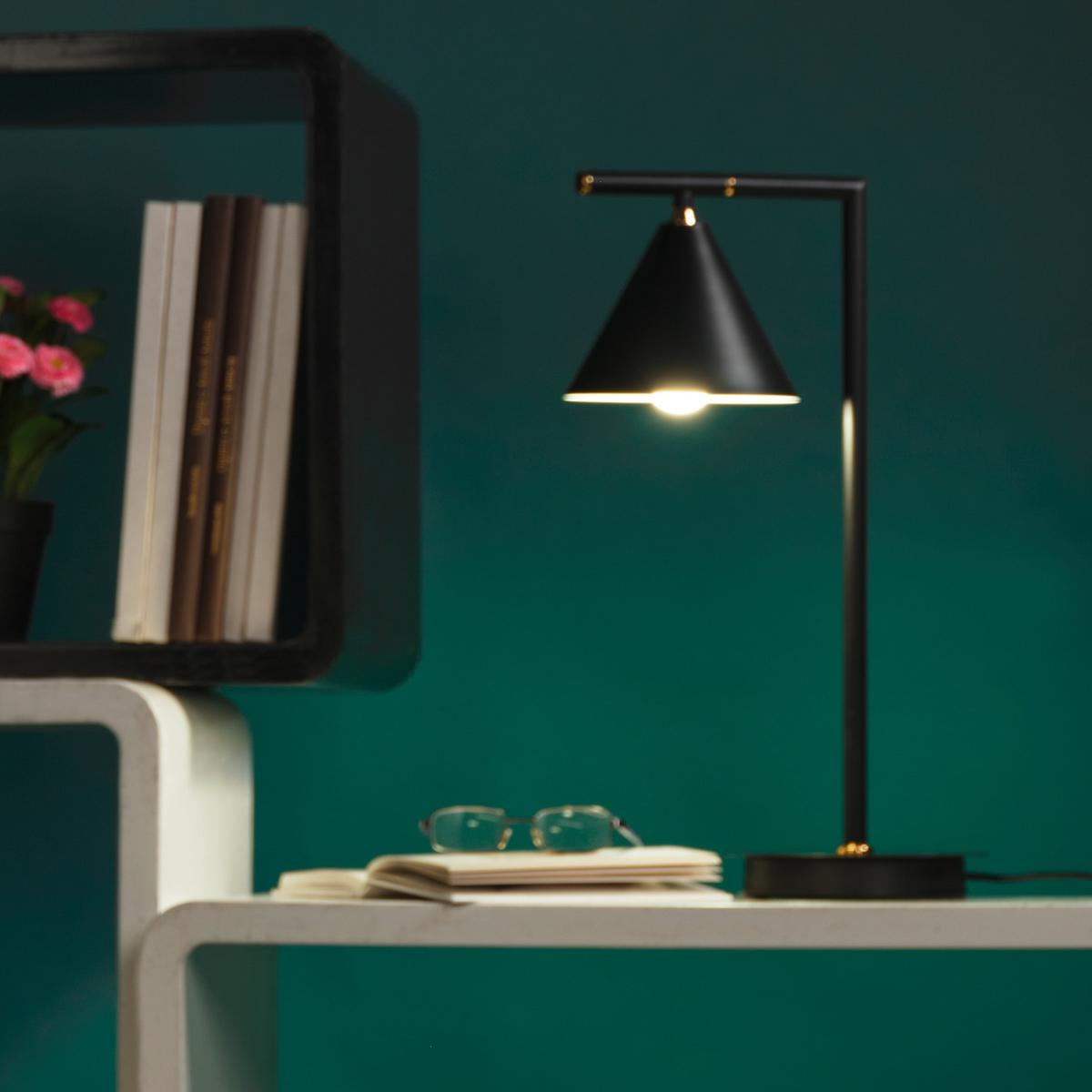 Tischleuchte 5042/L - Schwarz, Design, Metall (21/21/45cm)