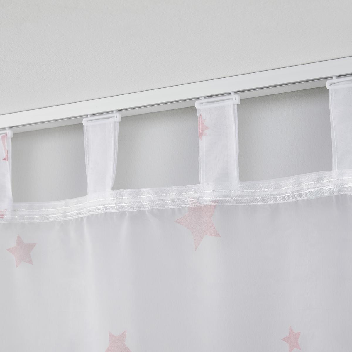 ZÁVES S PÚTKAMI Claudia, 140/245 cm - pink/biela, Romantik / Landhaus, textil (140/245cm) - Modern Living