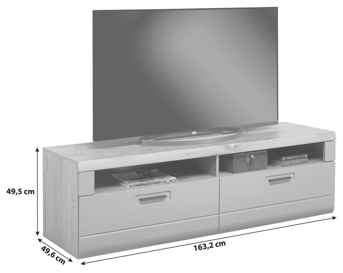 Tv-lowboard Auris B: 163,2 Cm Basalt/eiche Dekor - Eichefarben, MODERN, Holzwerkstoff (163,2/49,5/49,6cm) - Luca Bessoni