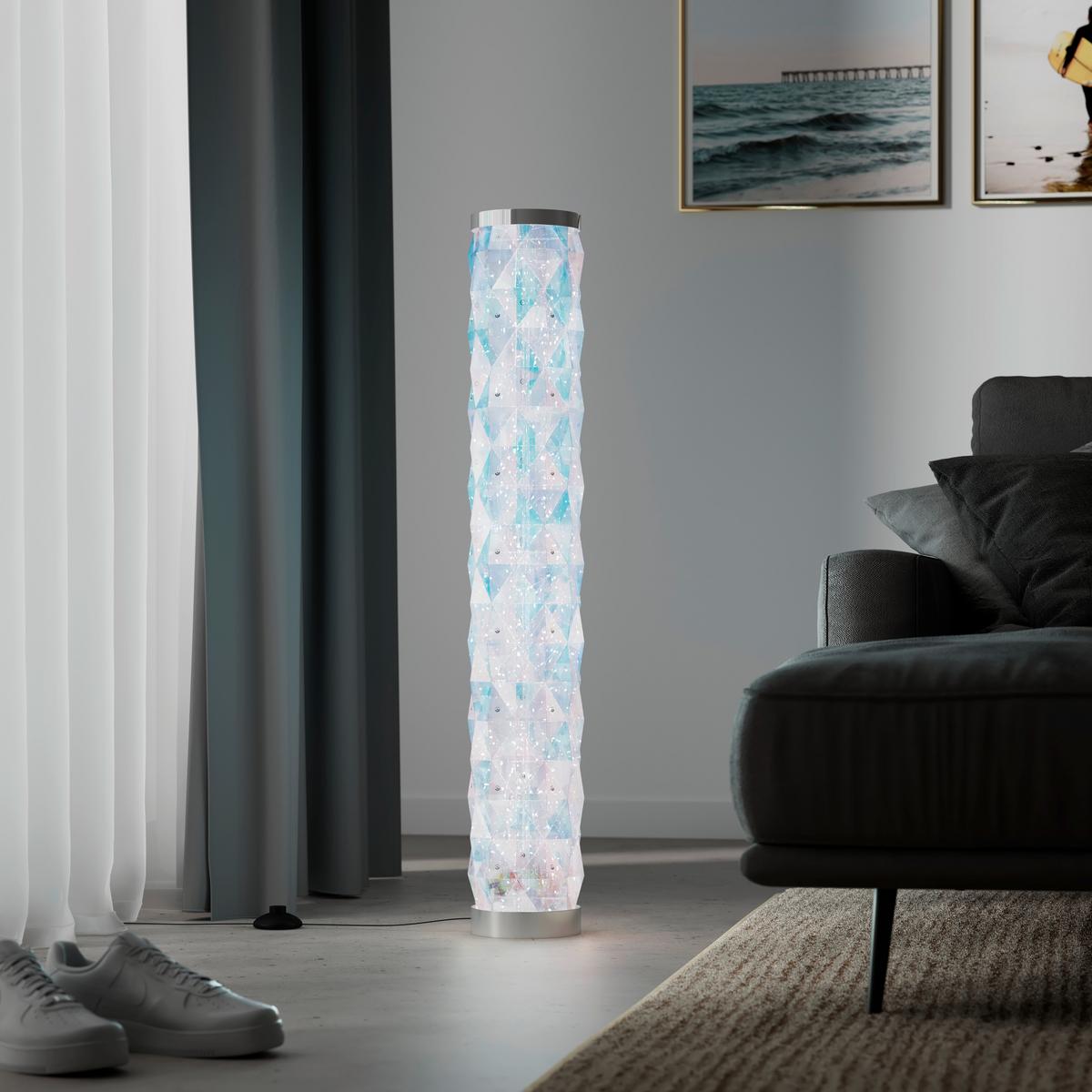 Led-es Állólámpa Chioma - krómszínű/áttetsző, Basics, műanyag (17/97,5cm) - Luca Bessoni