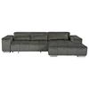 Ecksofa mit Relaxfunktion Orion Kopfstütze Klappbar Anthrazit - Anthrazit/Silberfarben, KONVENTIONELL, Textil (307/186cm) - Livetastic