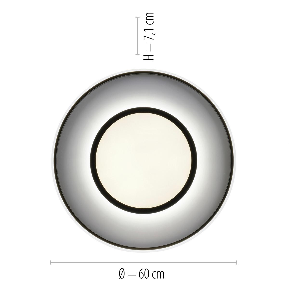 LED-Deckenleuchte Arenda Ø 60 cm dimmbar mit Farbwechsler - Schwarz, Design, Kunststoff/Metall (60/10cm)