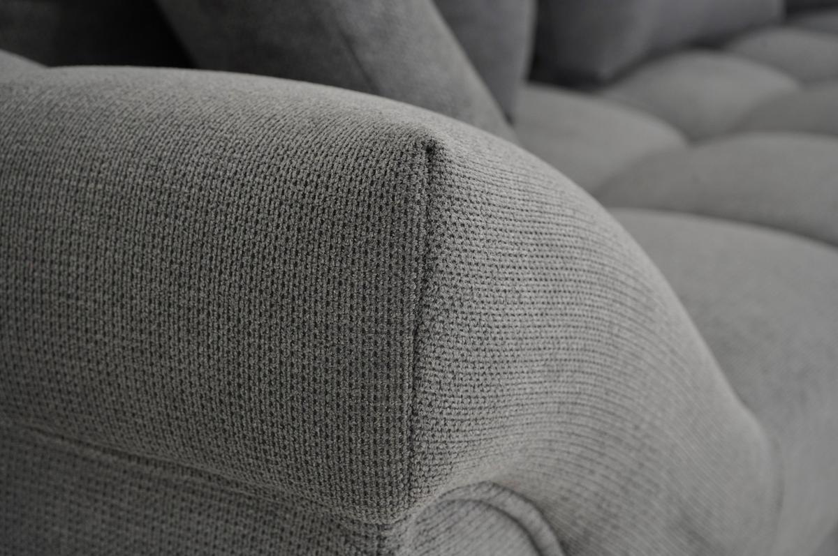 Rohová sedačka ERICE, pravá tmavě šedá - šedá/tmavě šedá, Design, textil/plast (312/198cm)