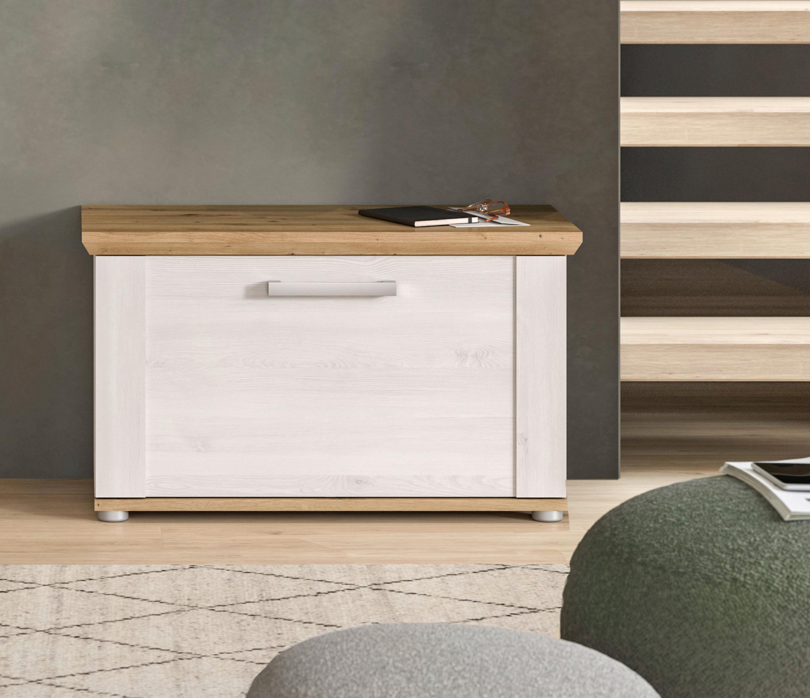 Garderobenbank Verona Lärche B: 78 cm - Silberfarben, KONVENTIONELL, Holzwerkstoff (78/45/37cm) - MID.YOU