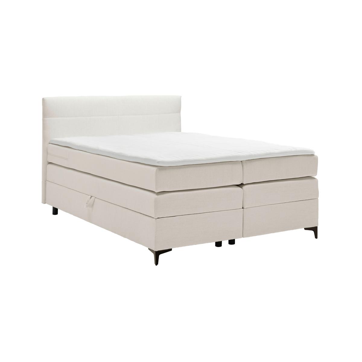 Boxspringová postel BARI 140/200, krémová - černá/krémová, Konvenční, kov/textil (140/200cm) - Mömax