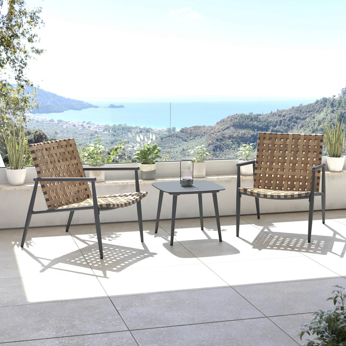 SADA NA BALKON BABSI - černá/tmavě šedá, Moderní, kov/plast (61,5cm) - Mömax