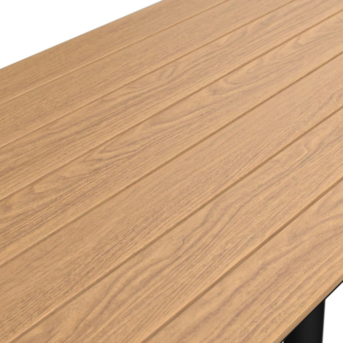 Gartentisch Tokio - Anthrazit/Naturfarben, MODERN, Metall (140/52-72/72cm) - Beldano