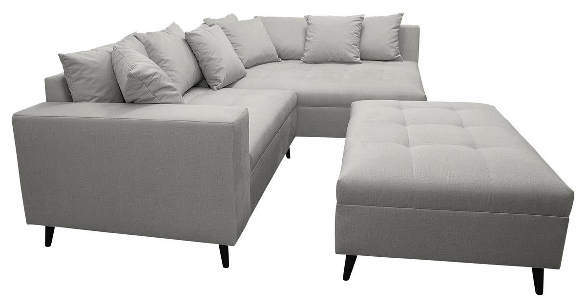 Ecksofa Pruno, Grau S: 247x174 Cm - Schwarz/Grau, Design, Textil (247/174cm) - MID.YOU